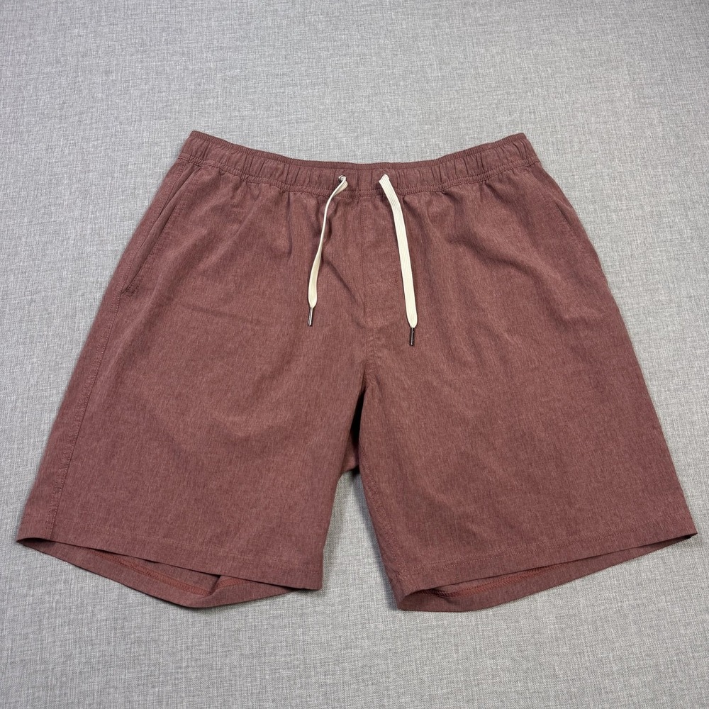 Fair Harbor Performance Shorts Mens XL Rust Polyester Spandex Drawstring 10"